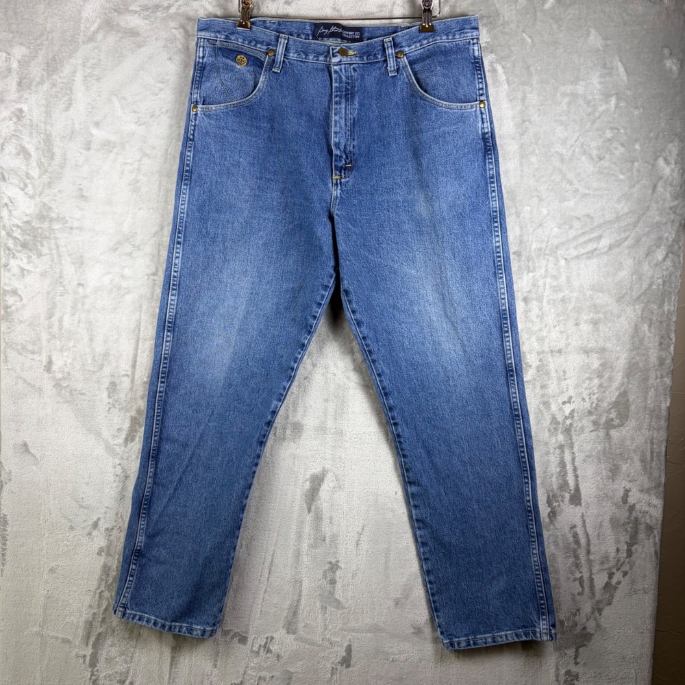 Wrangler Mens Jeans George Strait Cowboy Cut Collection Blue Denim 38x32 Western